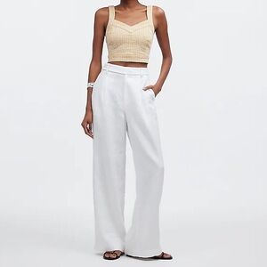 NWT MADEWELL • Cropped Denim Tank Top in Mini Check Autumn Gold